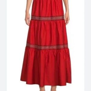 A Loves A Elegant Red Maxi Skirt